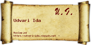 Udvari Ida névjegykártya